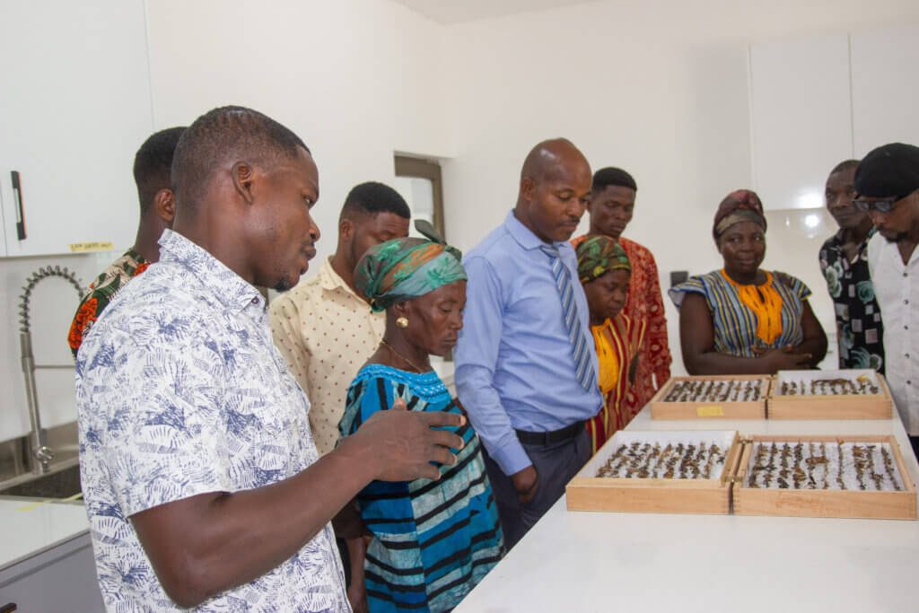 Visitors touring the Target Malaria Ghana Laboratory