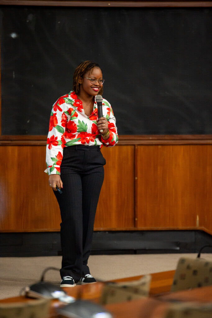 Ndeye Mane Sall presenting at the World Conference of Science Journalism 2025 in South Africa.