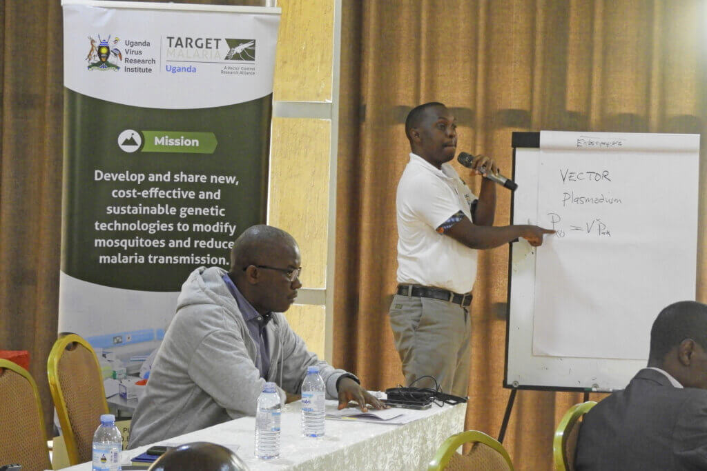 Dr. Martin Lukindu presenting the project work to participants on Day 1.